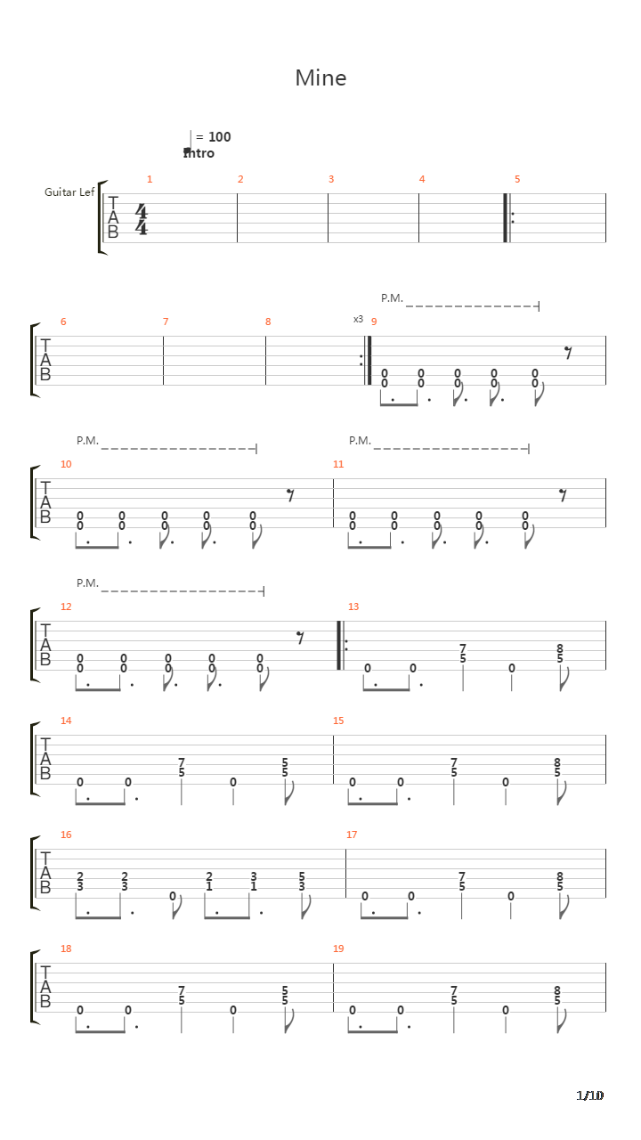 Mine吉他谱