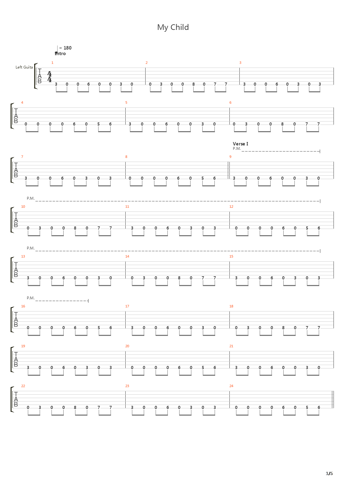 My Child吉他谱
