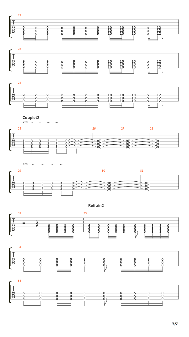 Numb吉他谱