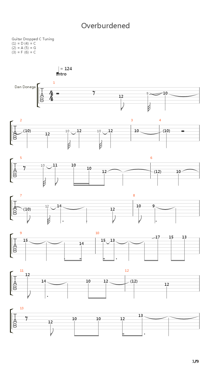 Overburdened吉他谱