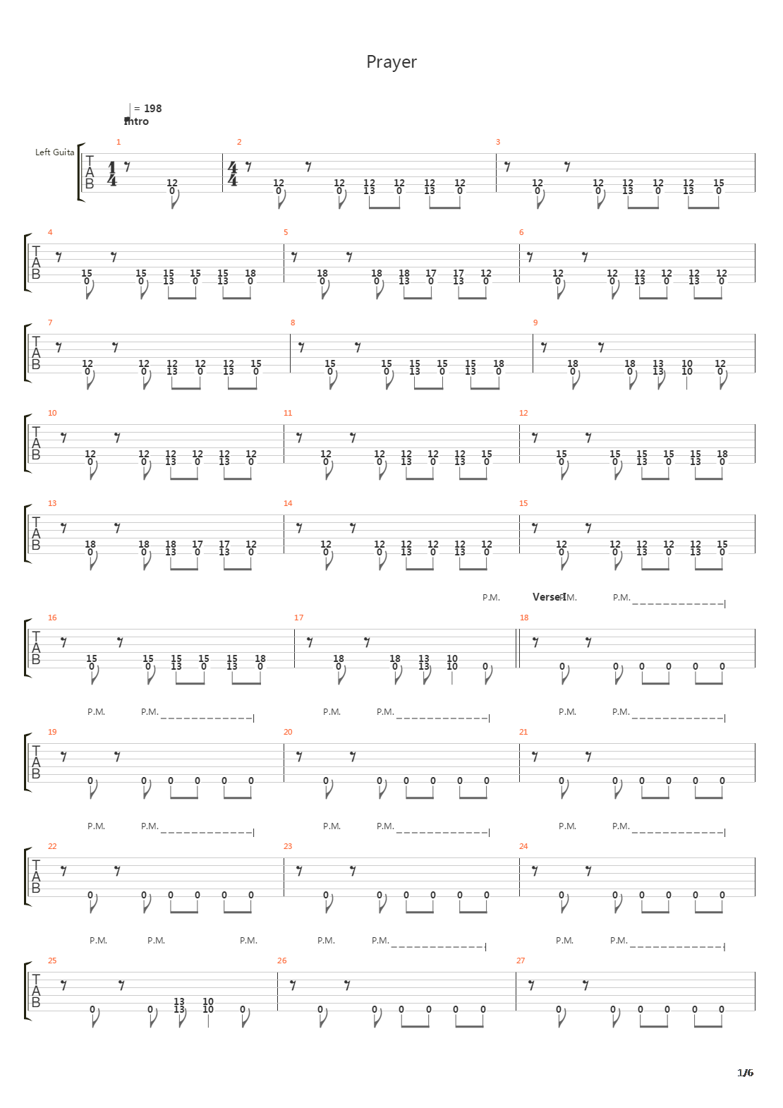 Prayer吉他谱