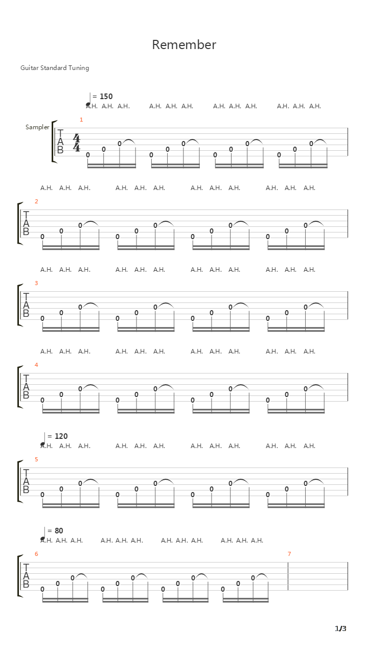 Remember吉他谱