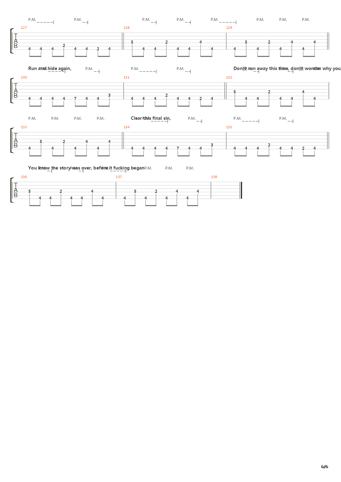 Run吉他谱