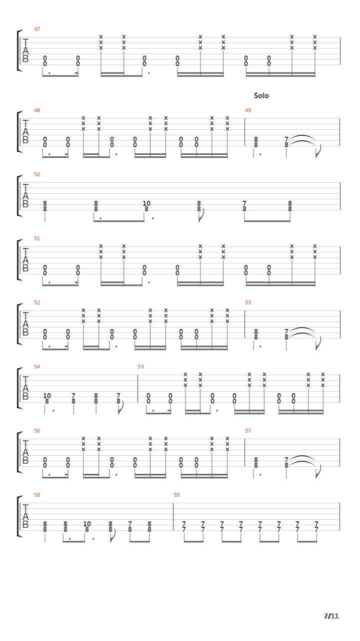 Stricken吉他谱