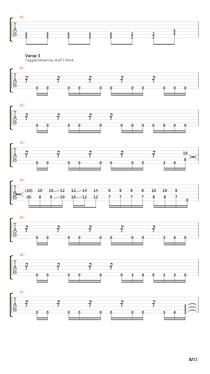 Stricken吉他谱