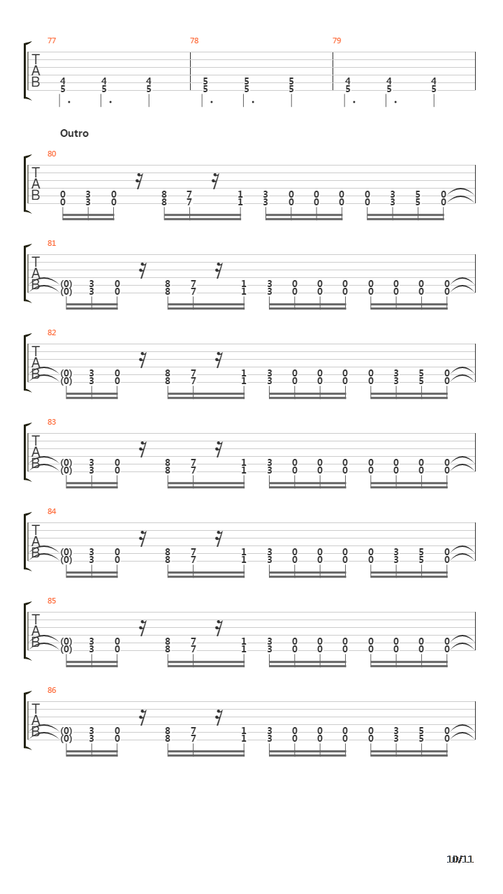 Stricken吉他谱