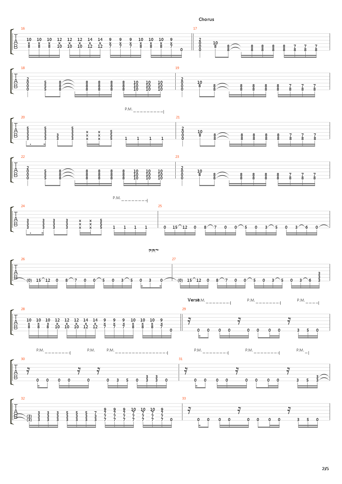 Stricken吉他谱