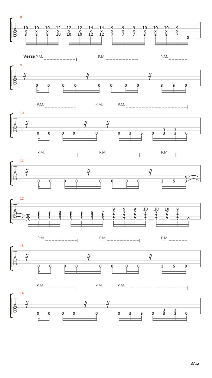 Stricken吉他谱