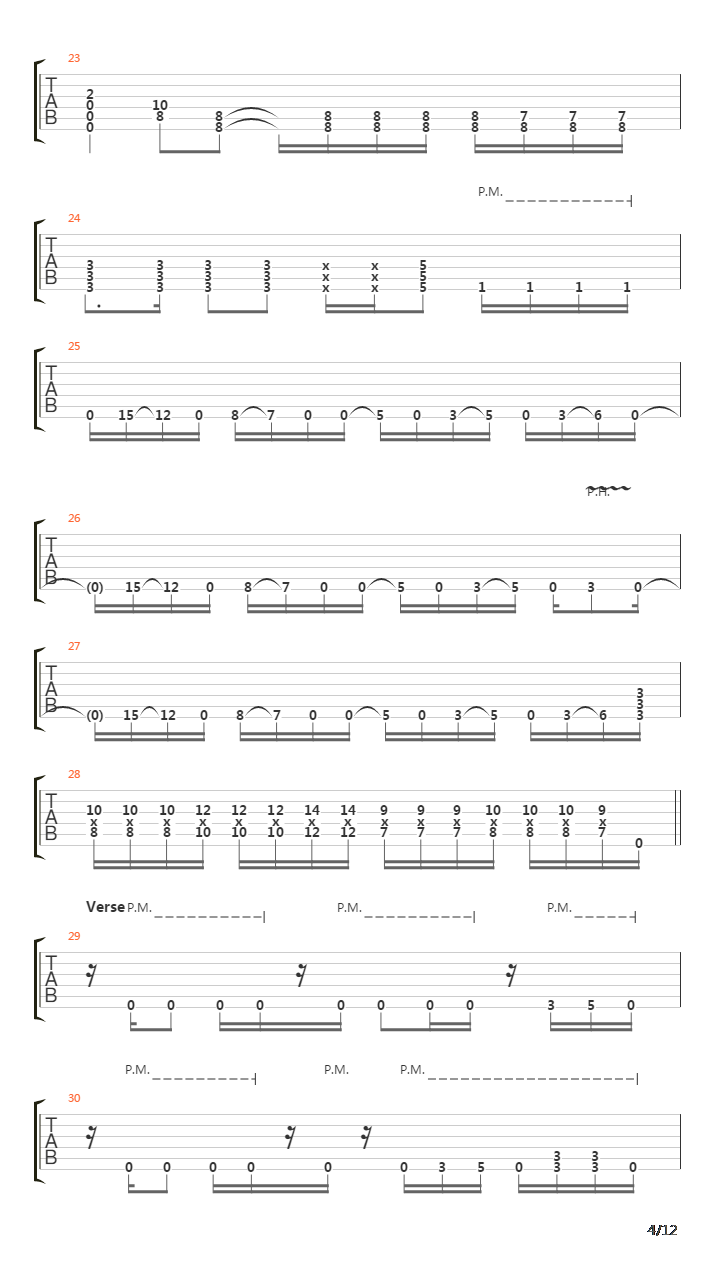 Stricken吉他谱