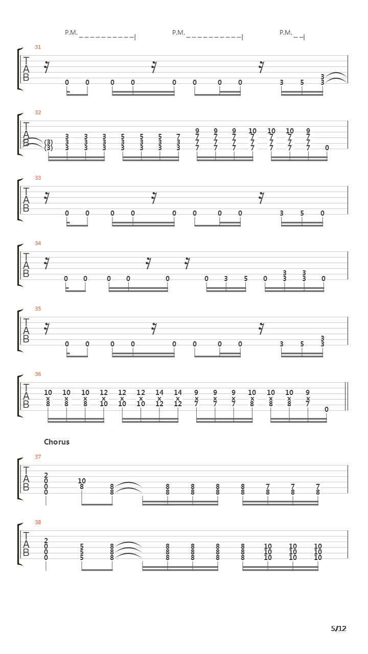 Stricken吉他谱