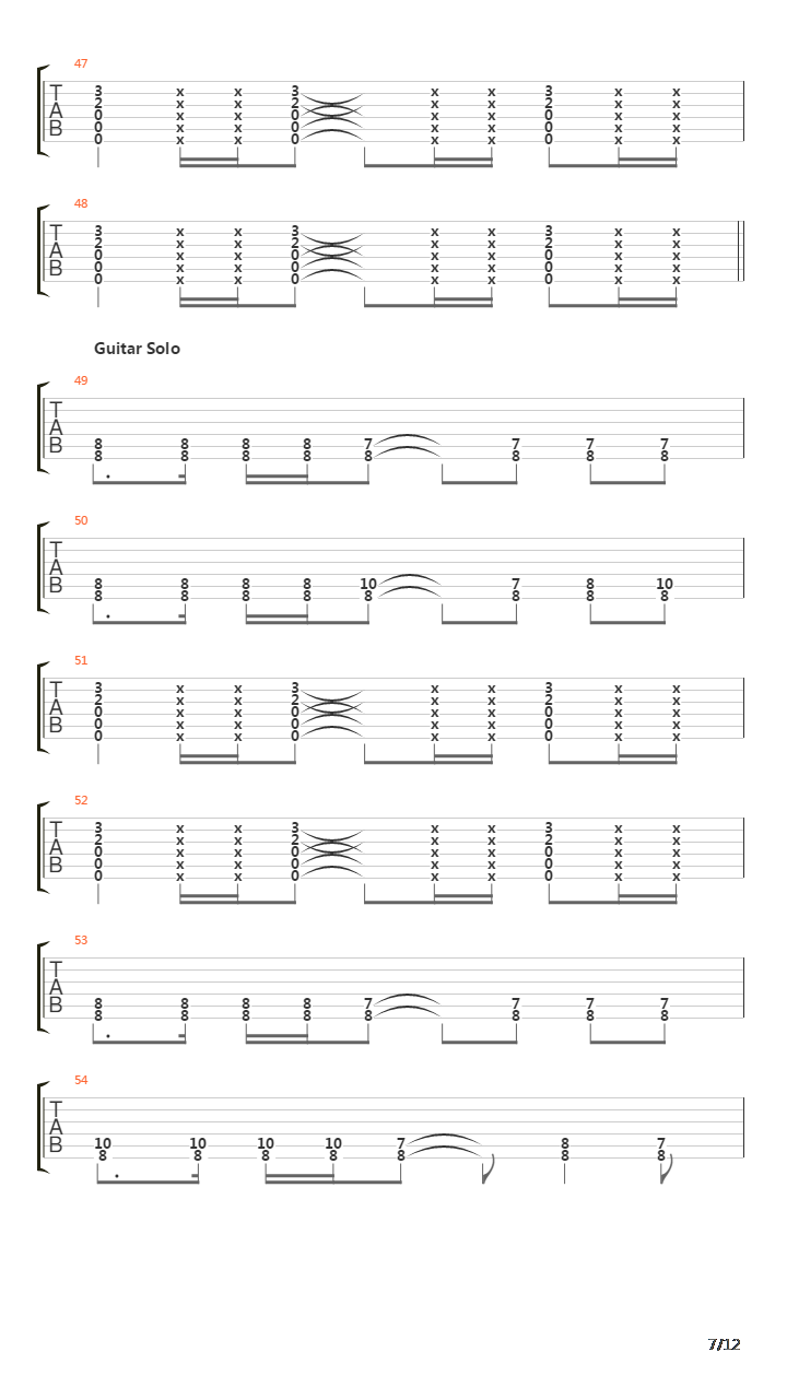 Stricken吉他谱