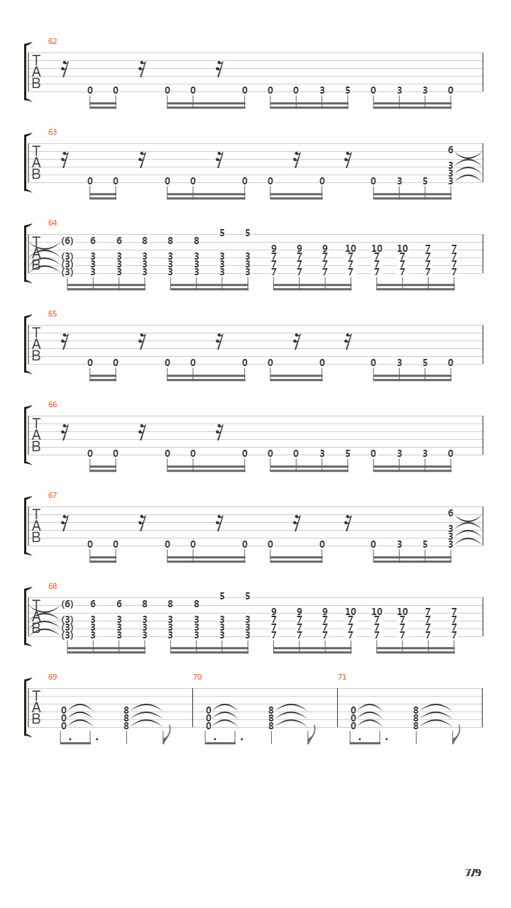 Stricken吉他谱