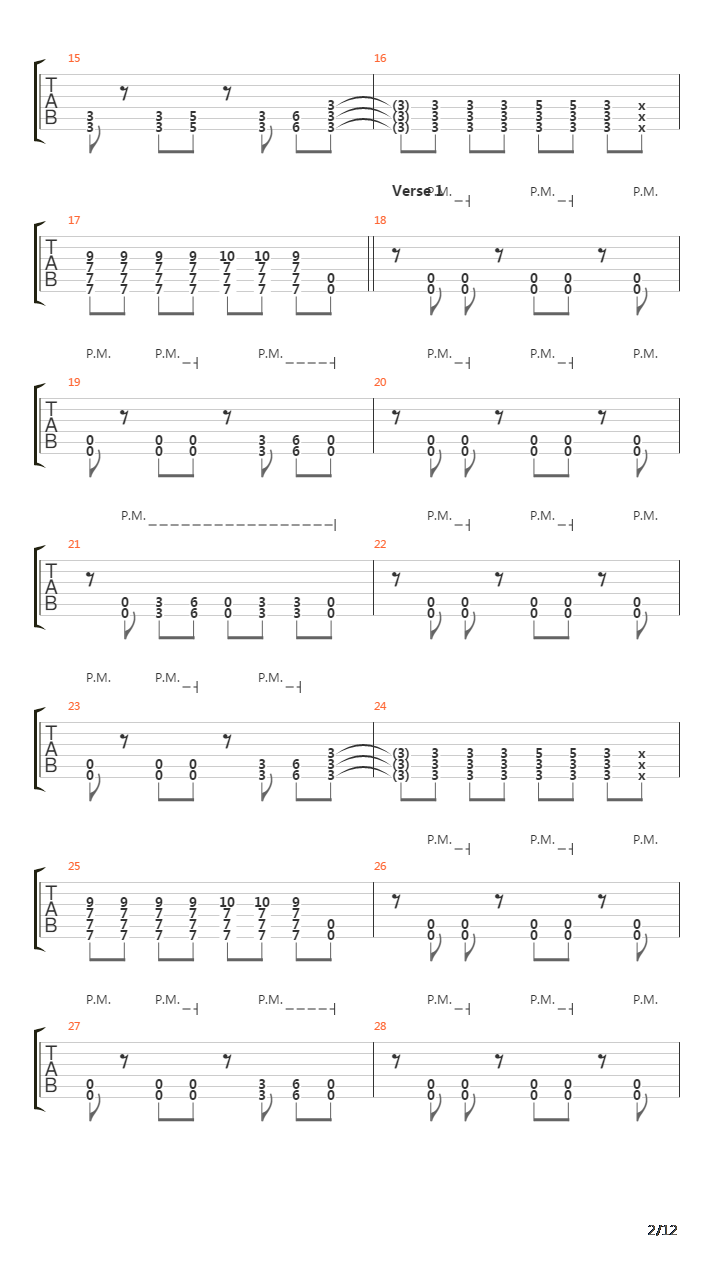 Stricken吉他谱