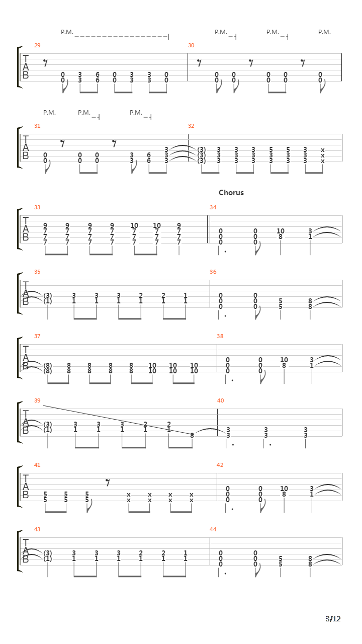 Stricken吉他谱