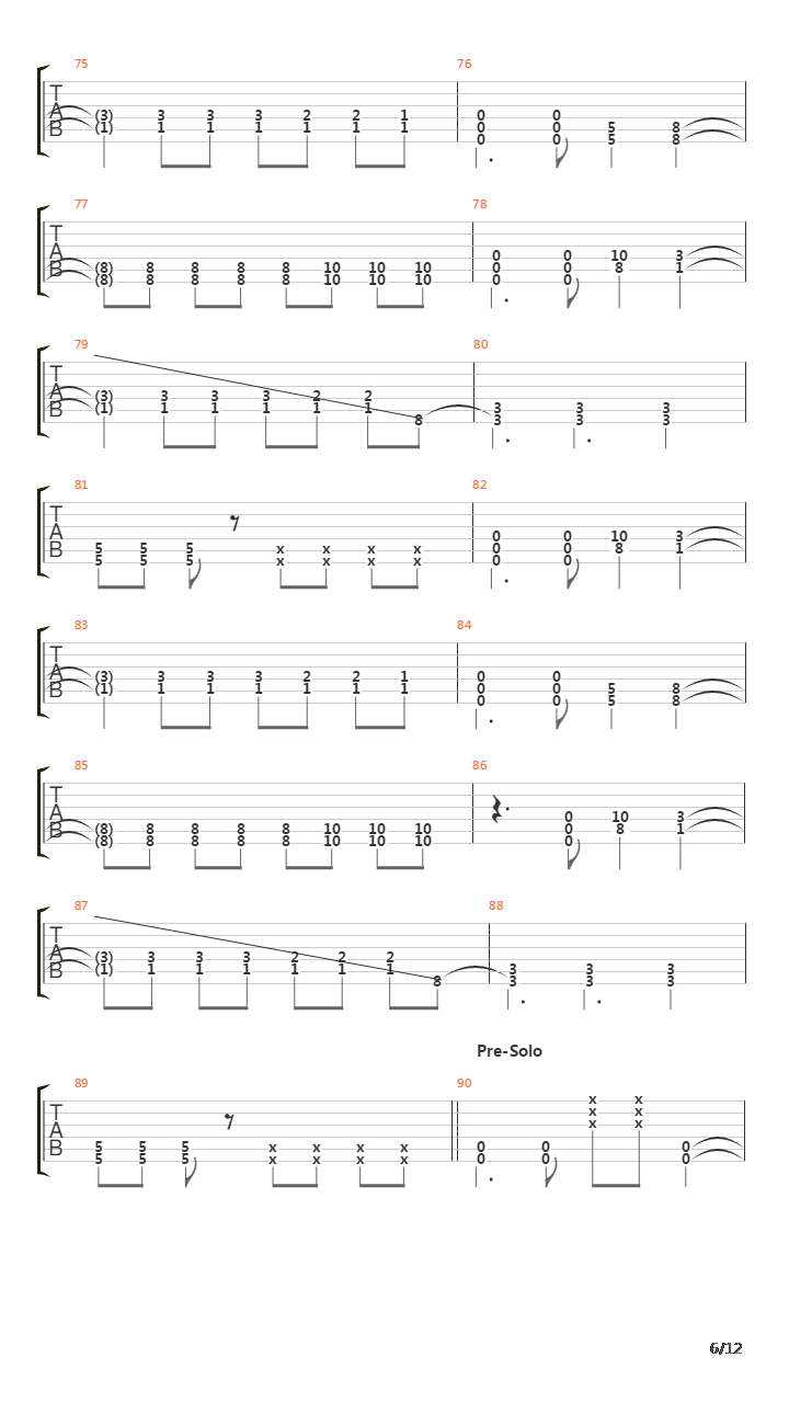 Stricken吉他谱