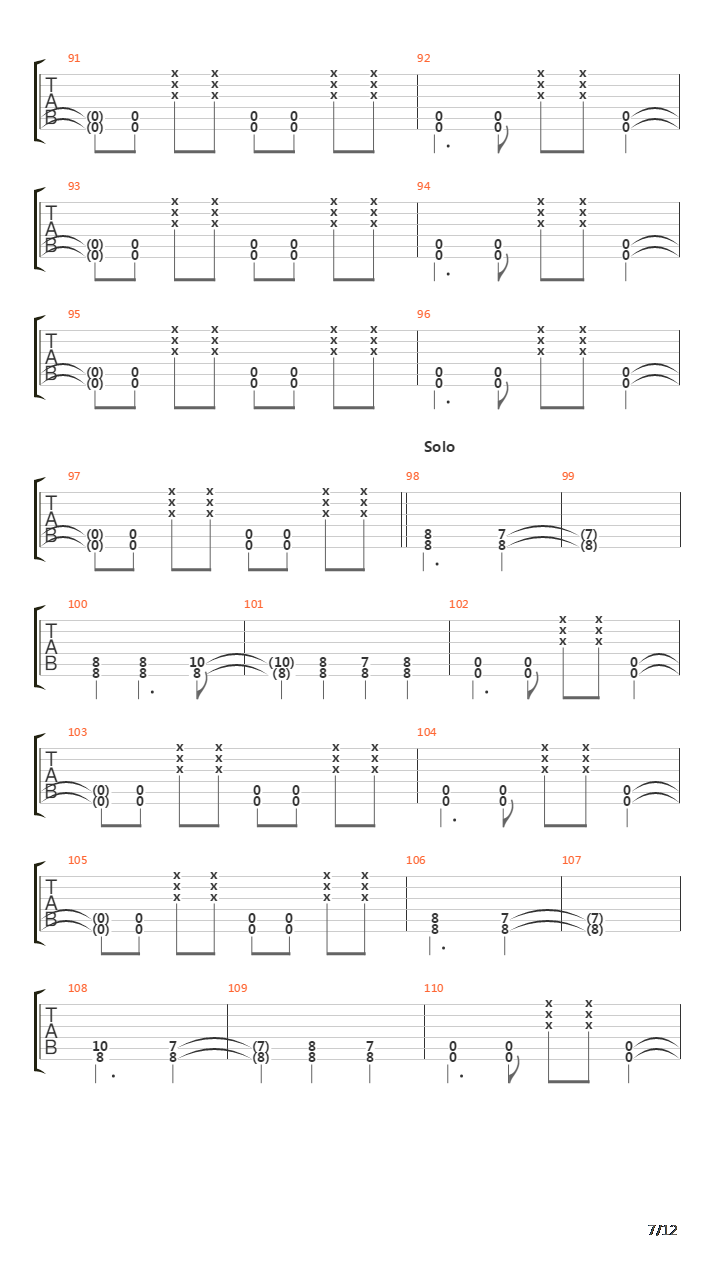 Stricken吉他谱