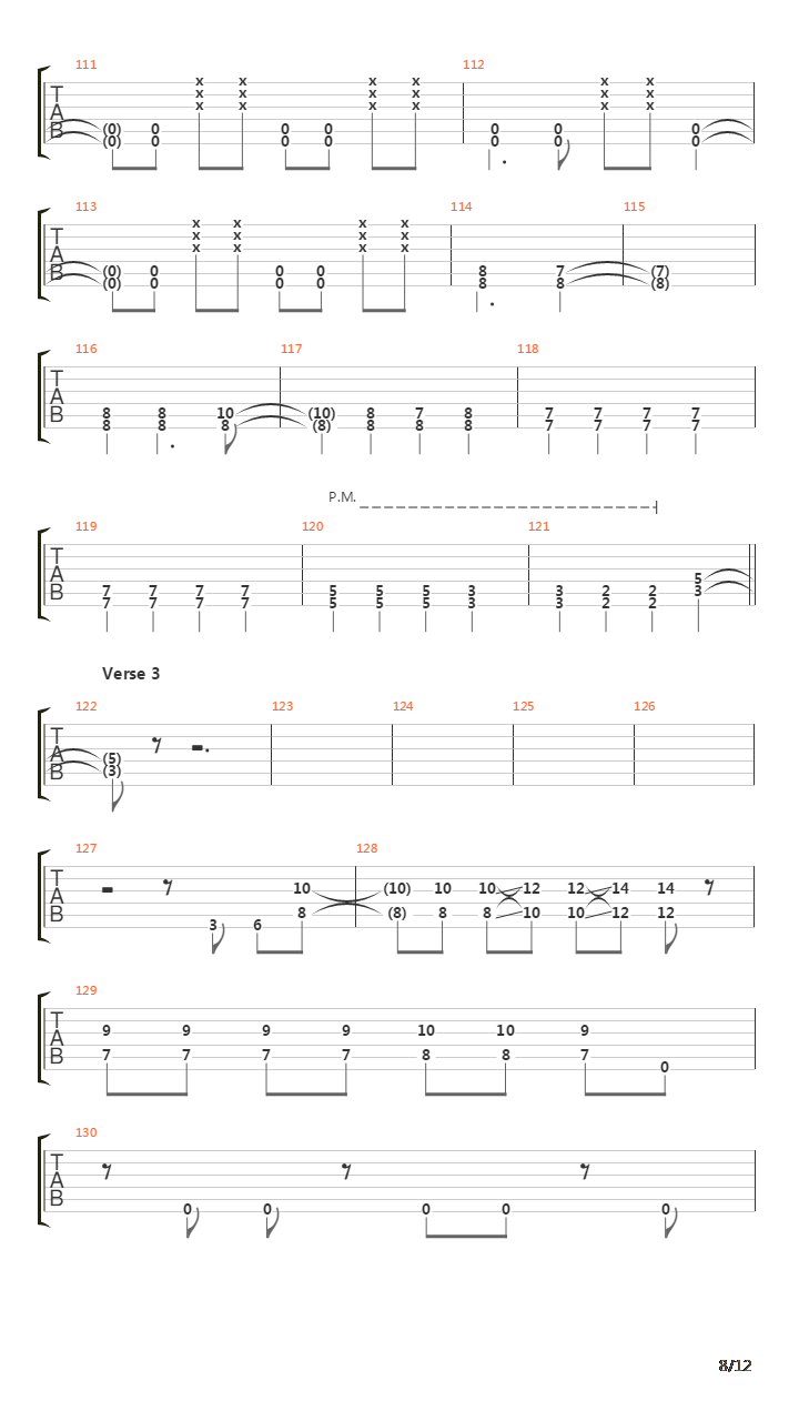 Stricken吉他谱