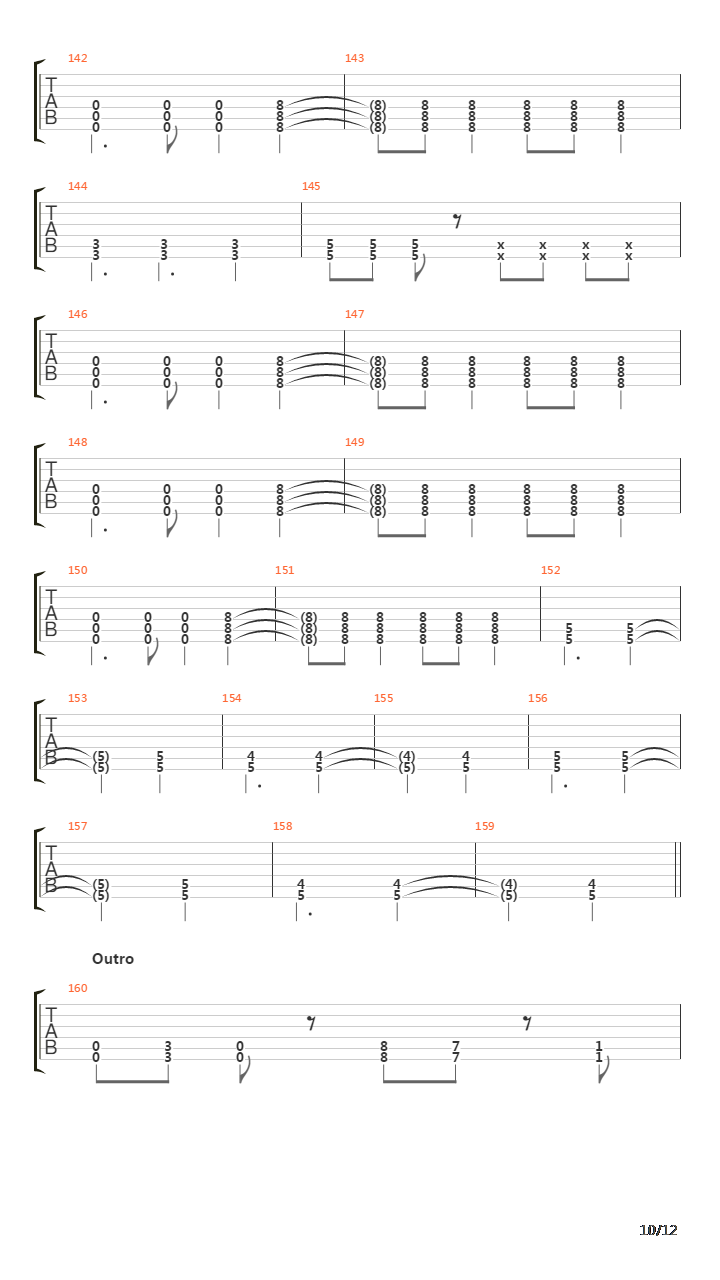 Stricken吉他谱