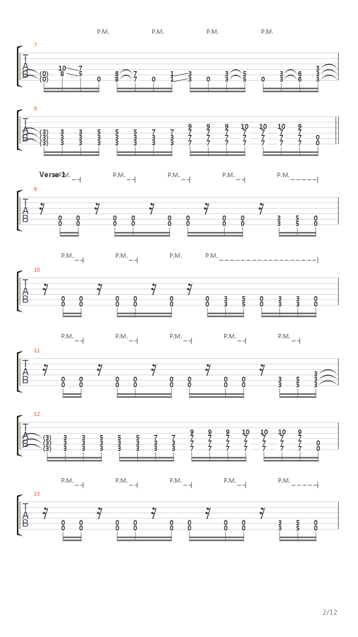 Stricken吉他谱