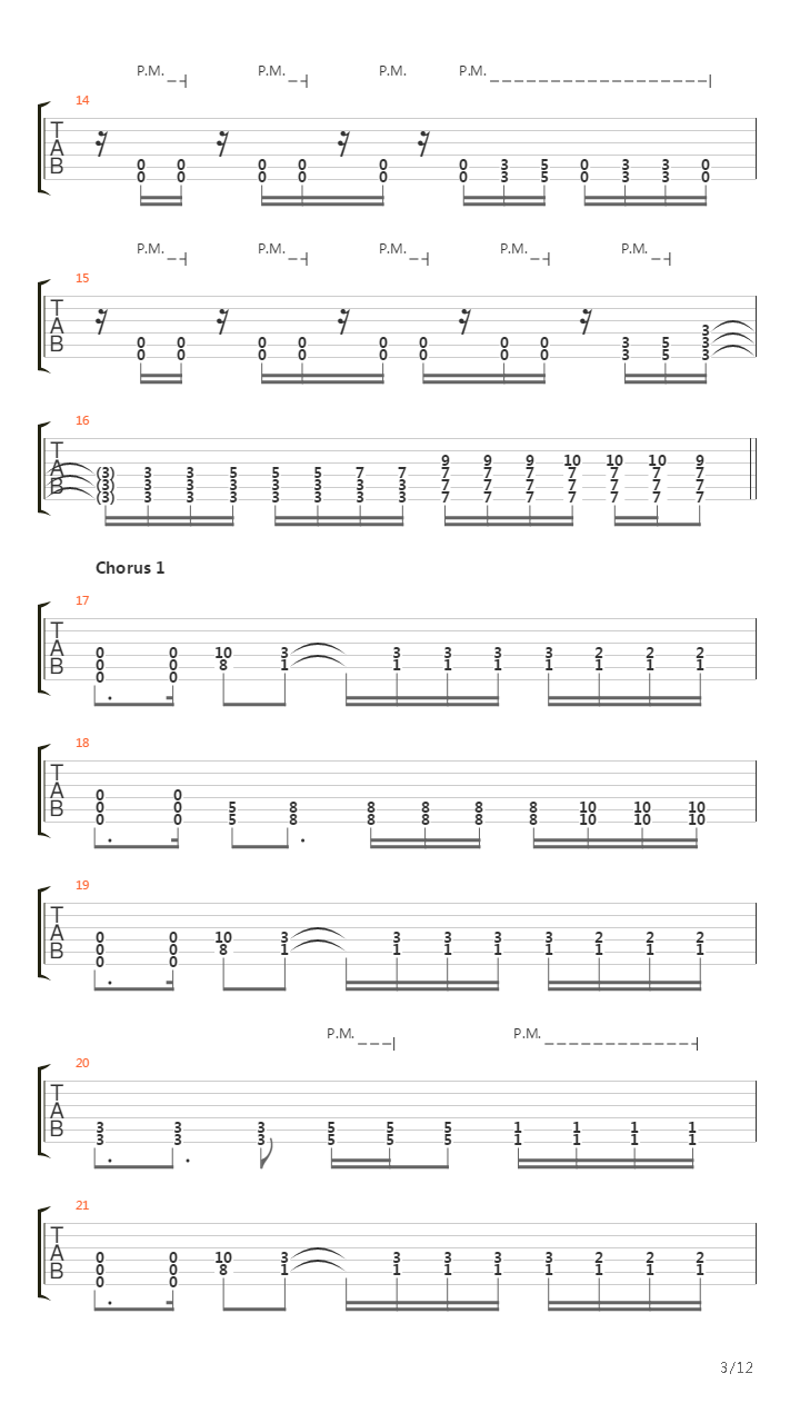 Stricken吉他谱