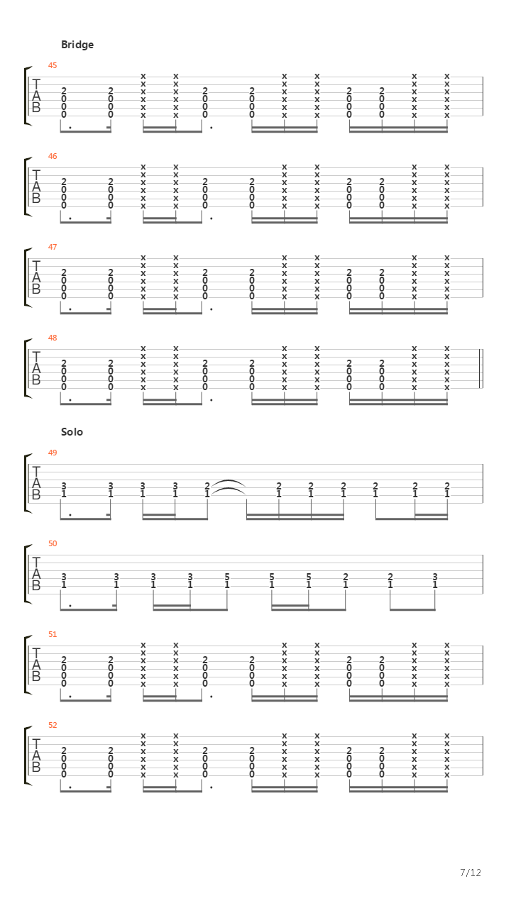 Stricken吉他谱