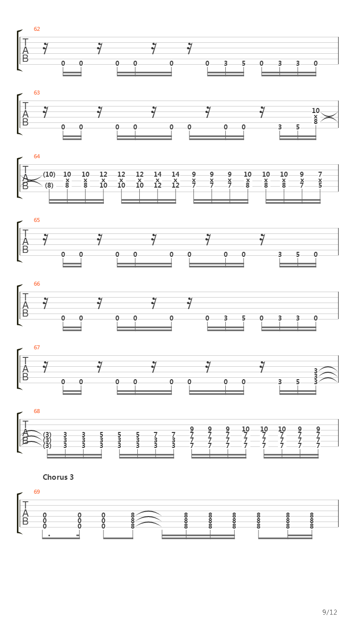 Stricken吉他谱