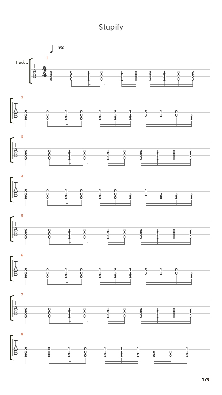 Stupify吉他谱