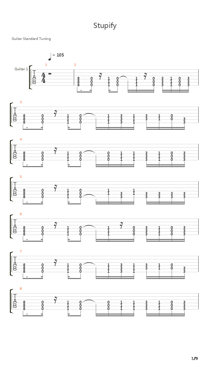 Stupify吉他谱