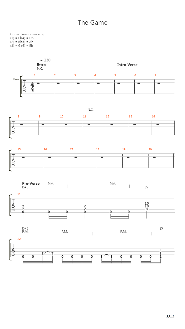 The Game吉他谱