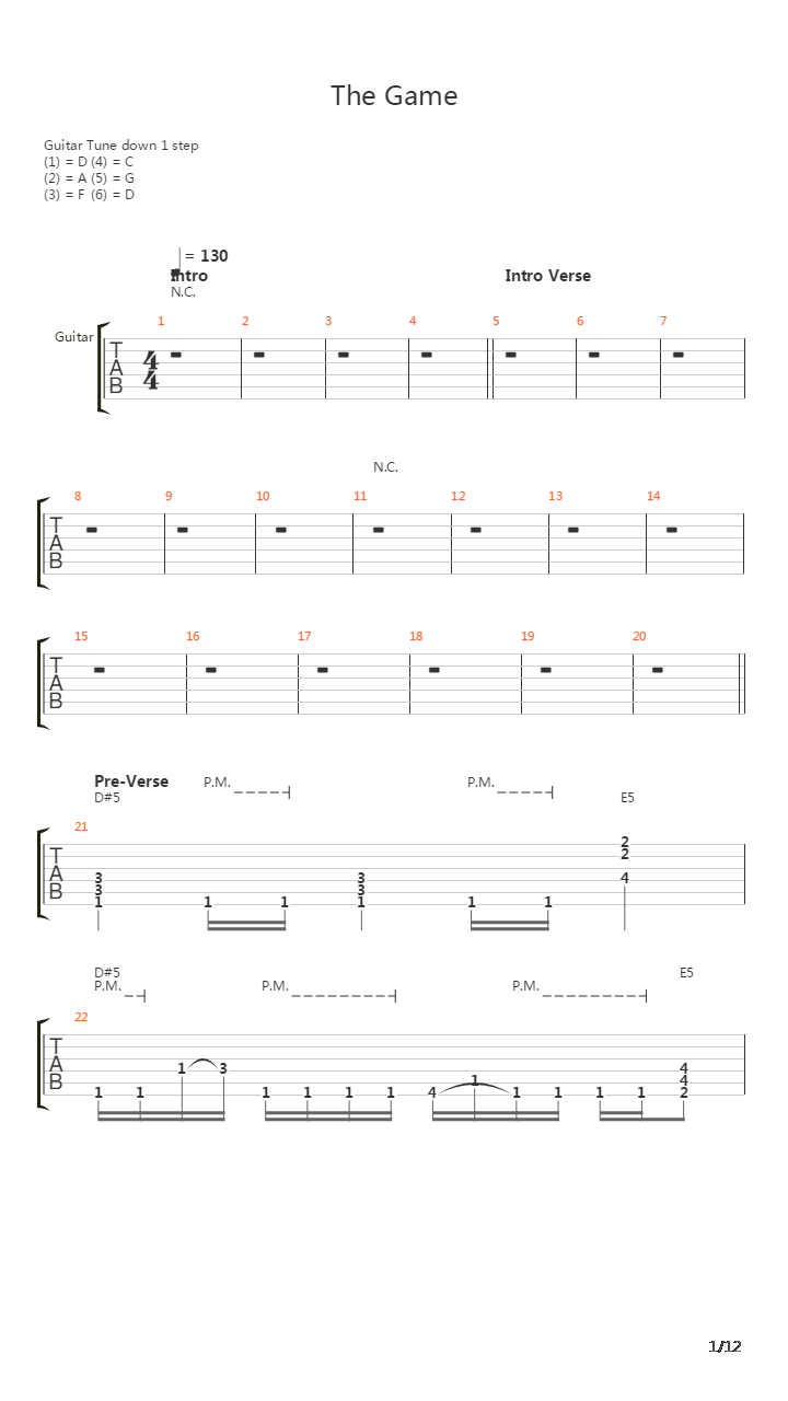 The Game吉他谱