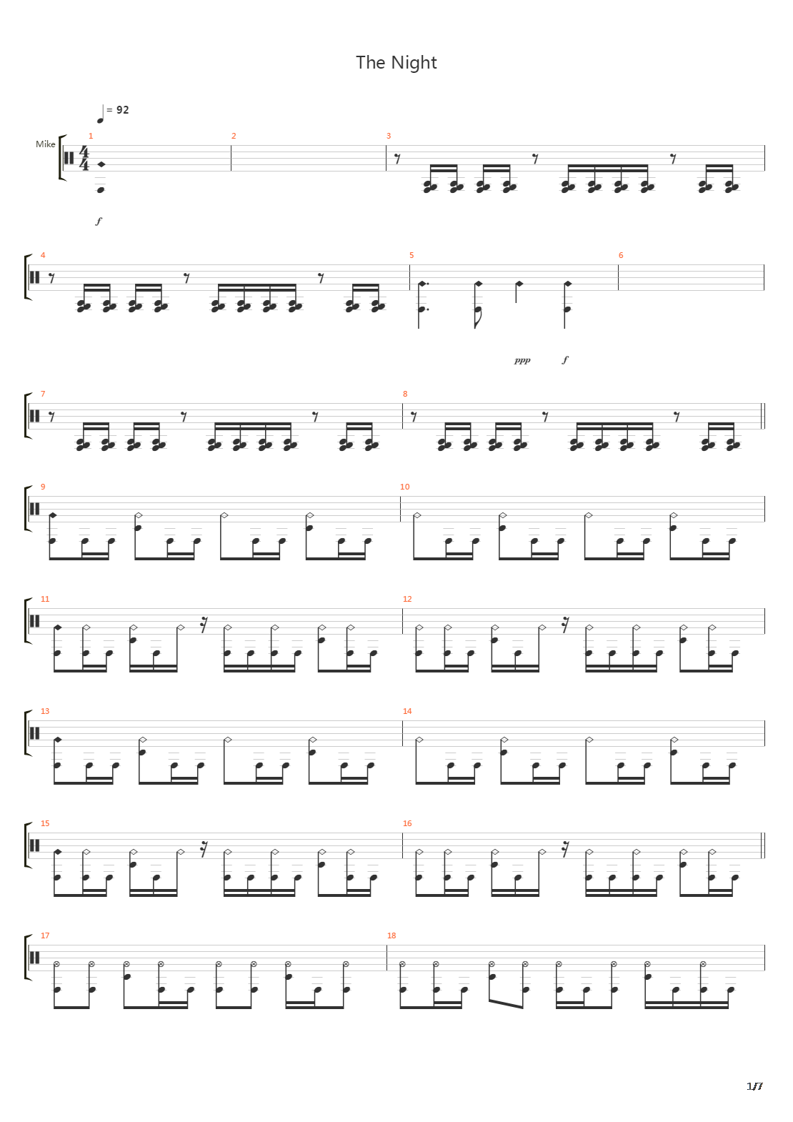 The Night吉他谱