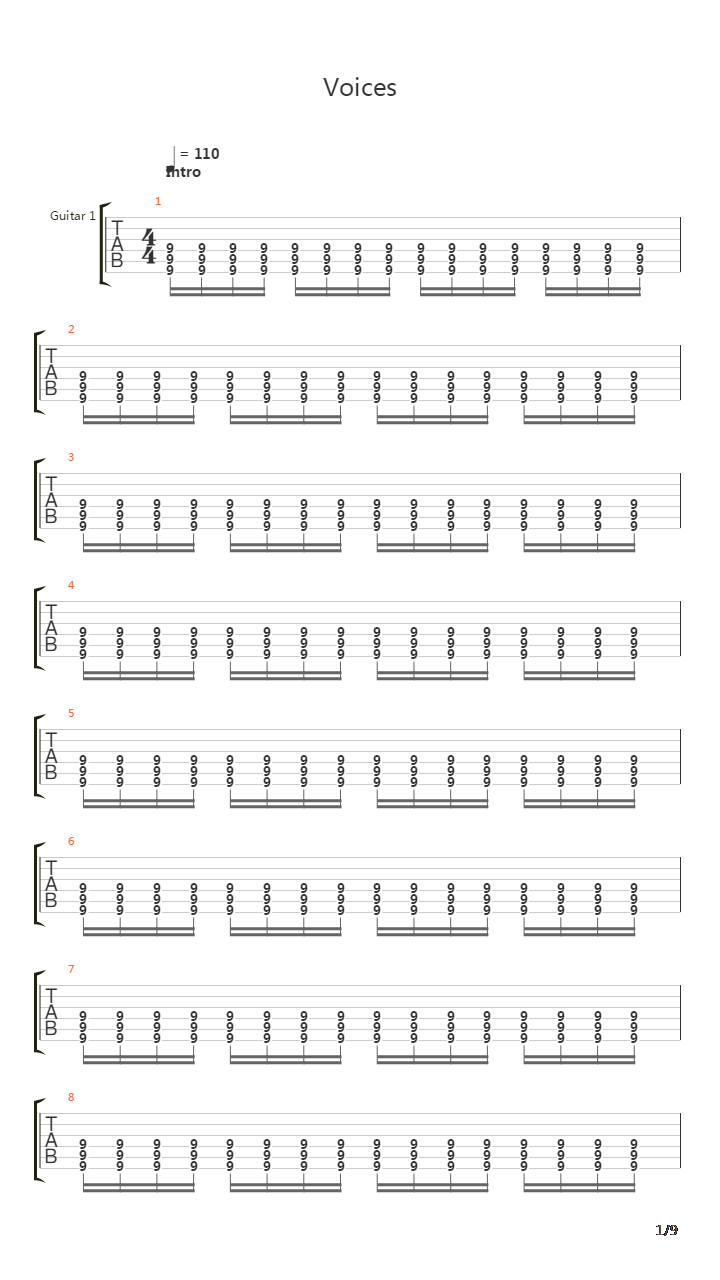 Voices吉他谱