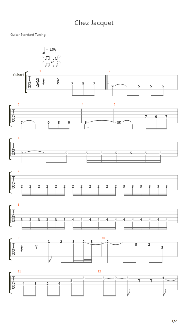 Chez Jacquet吉他谱