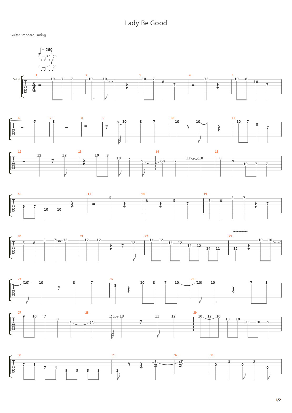 Lady Be Good吉他谱