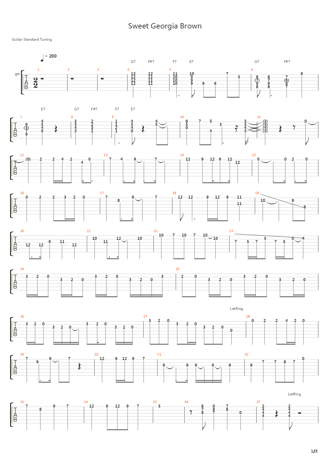 Sweet Georgia Brown吉他谱