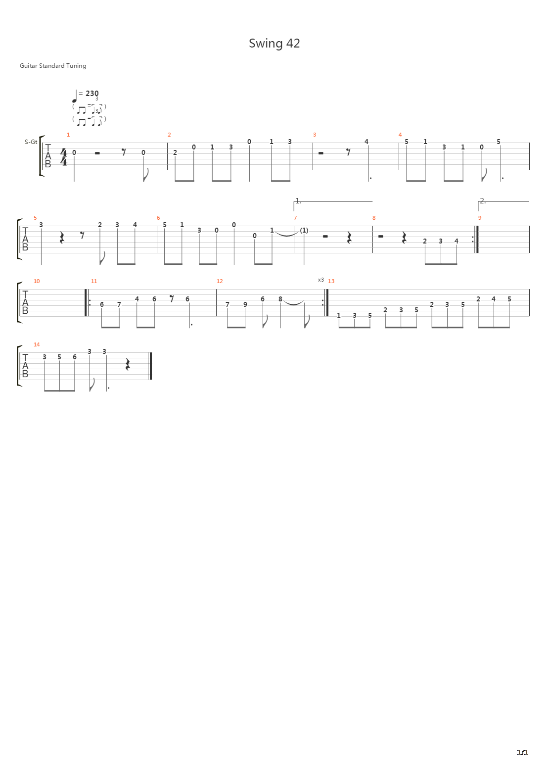 Swing 42吉他谱