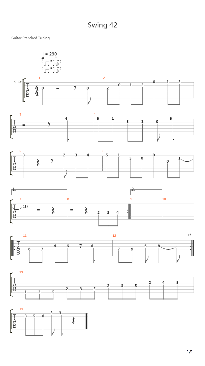 Swing 42吉他谱