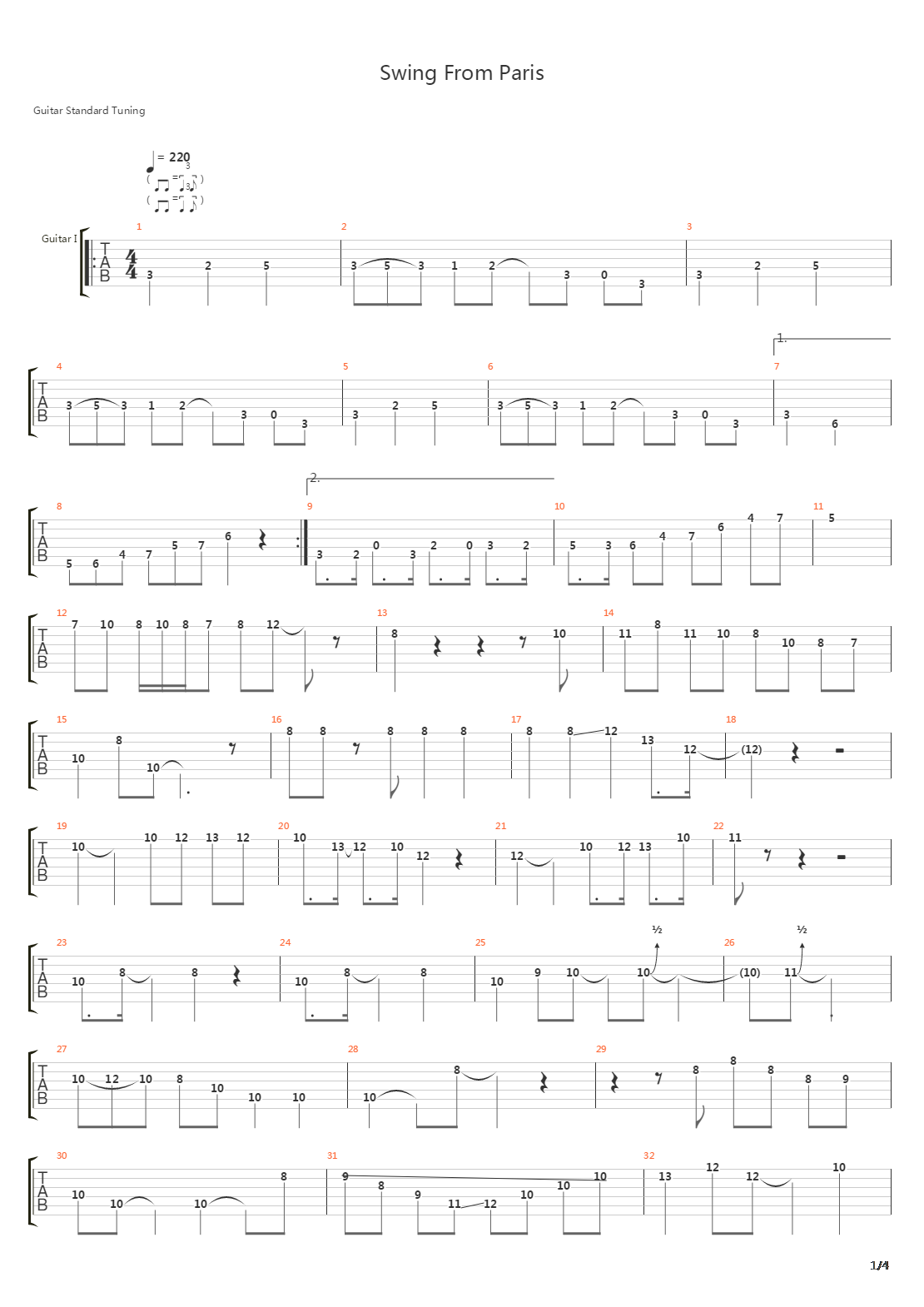 Swing From Paris吉他谱
