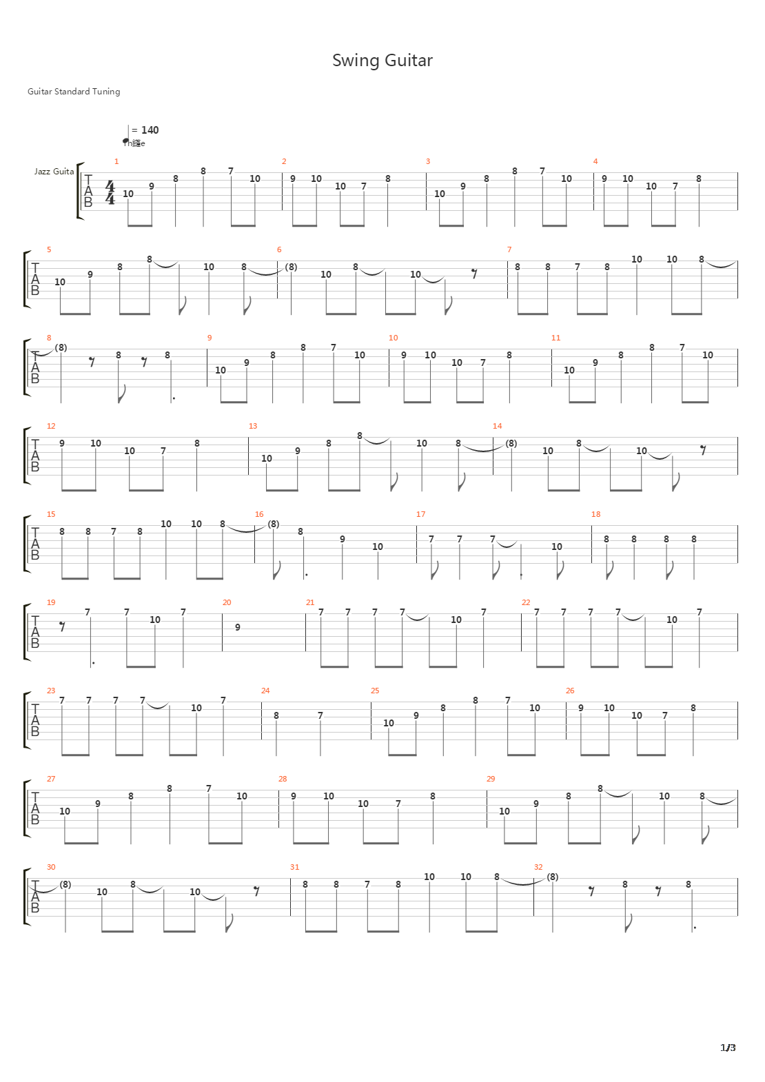 Swing Guitar吉他谱