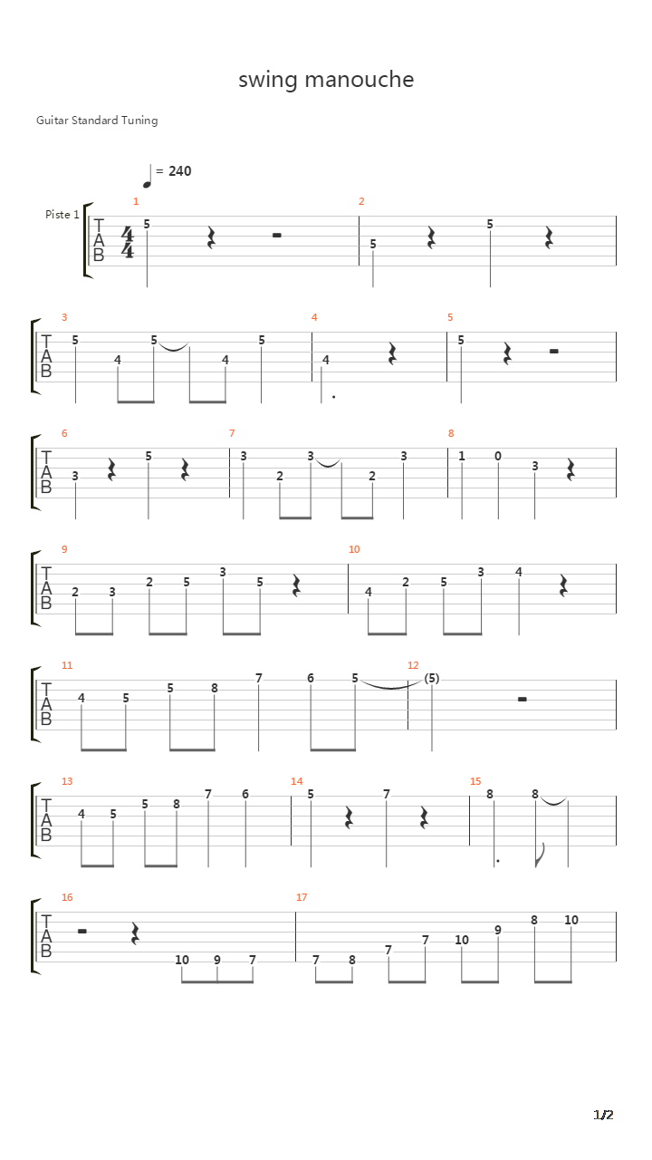 Swing Manouche吉他谱