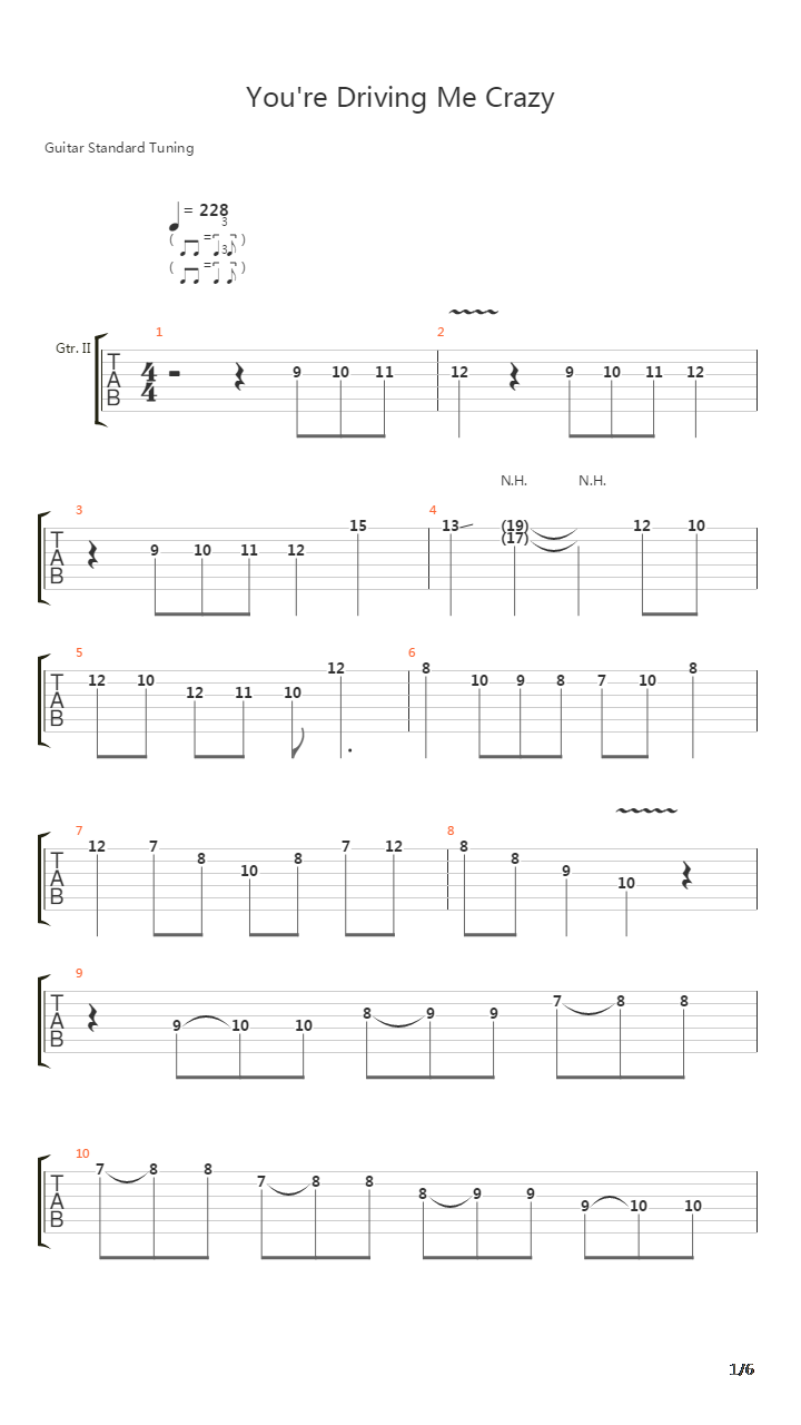 Youre Driving Me Crazy吉他谱
