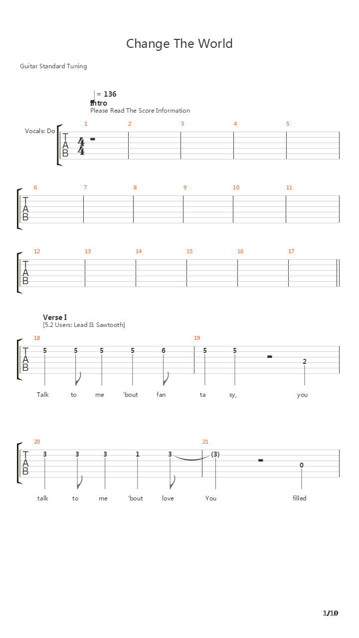 Change The World吉他谱