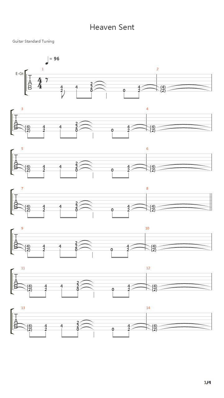 Heaven Sent吉他谱