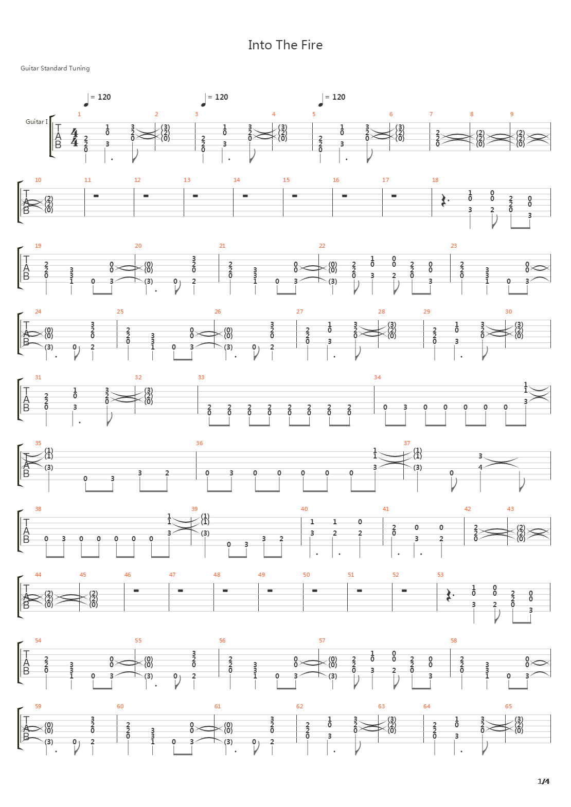 Into The Fire吉他谱