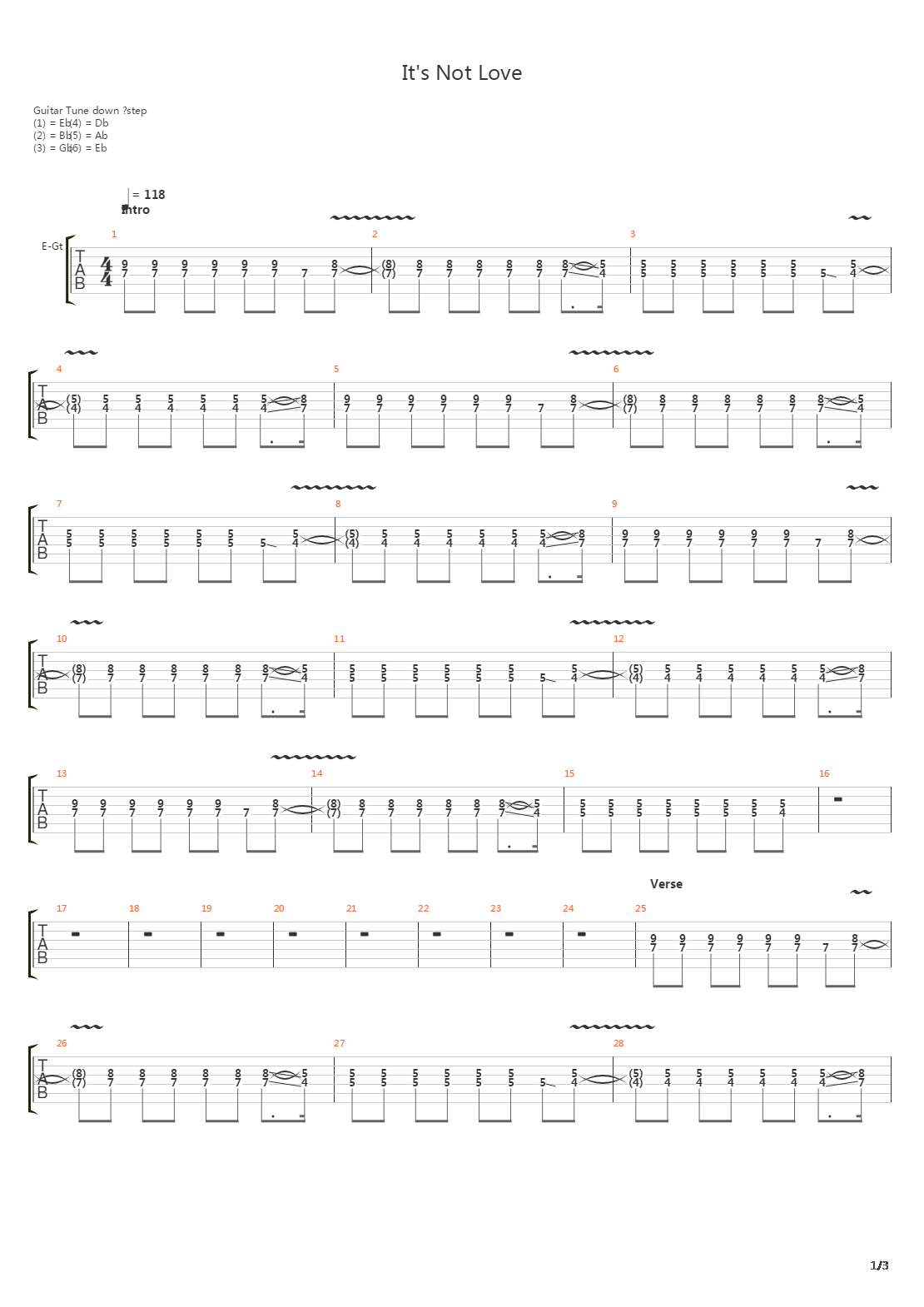 Its Not Love吉他谱