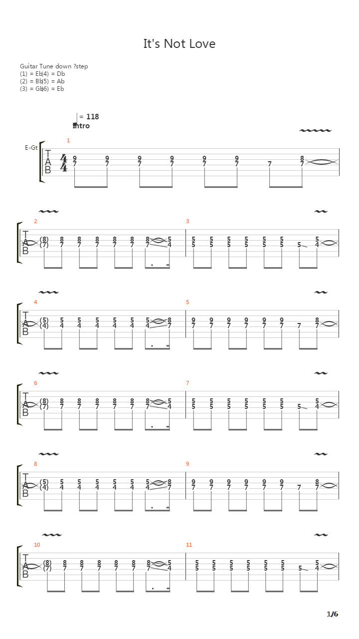 Its Not Love吉他谱