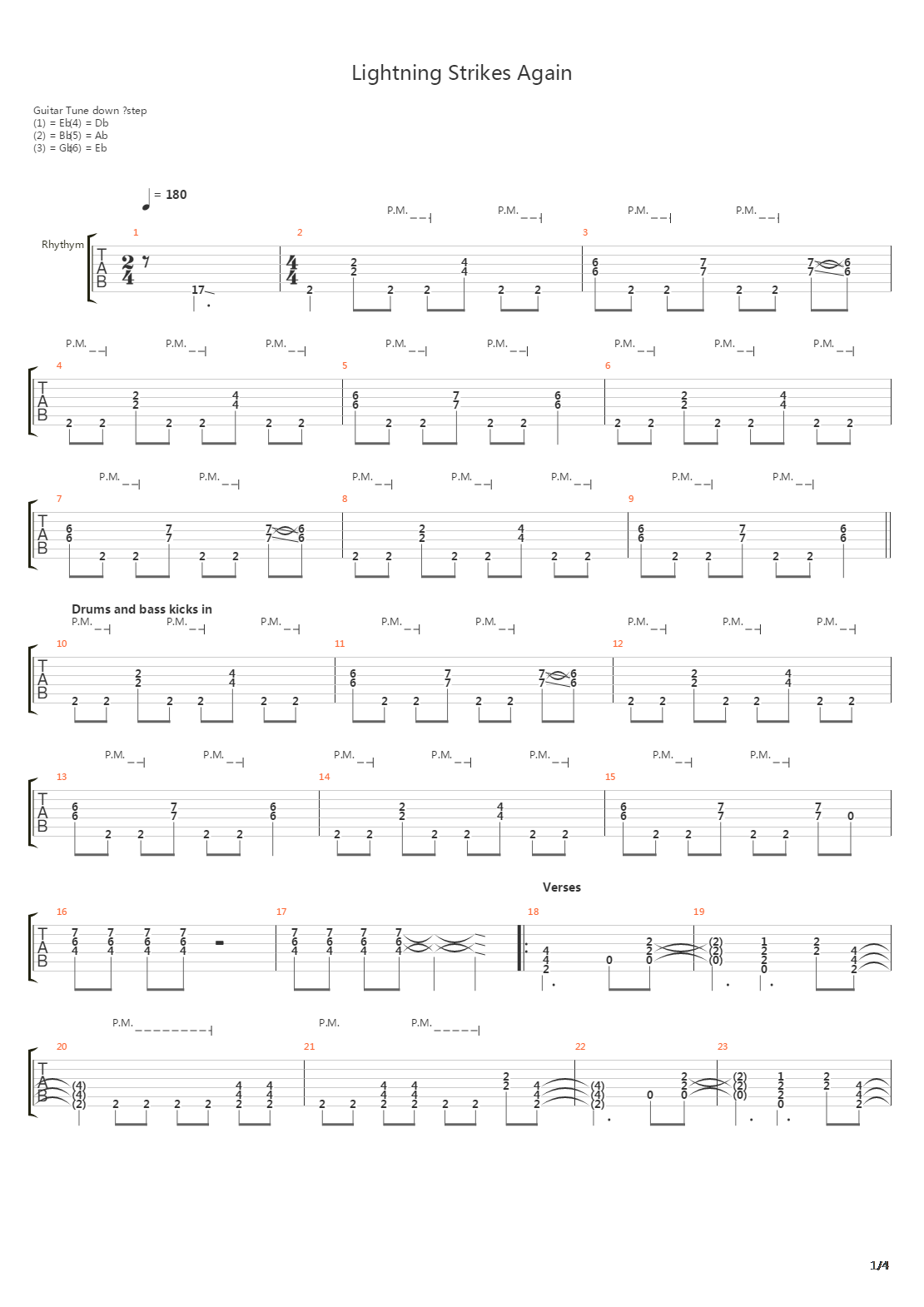 Lightning Strikes Again吉他谱