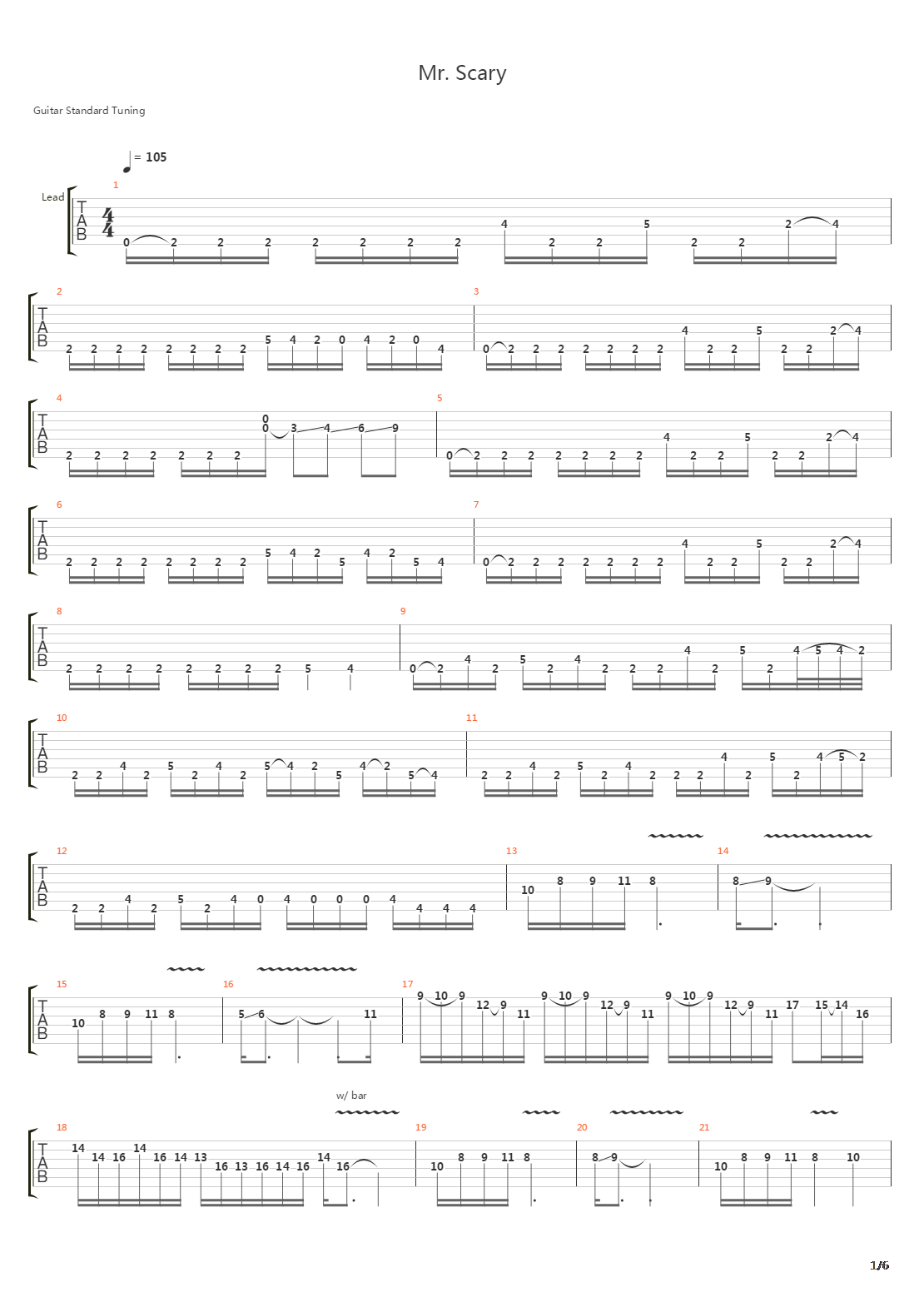 Mr Scary吉他谱