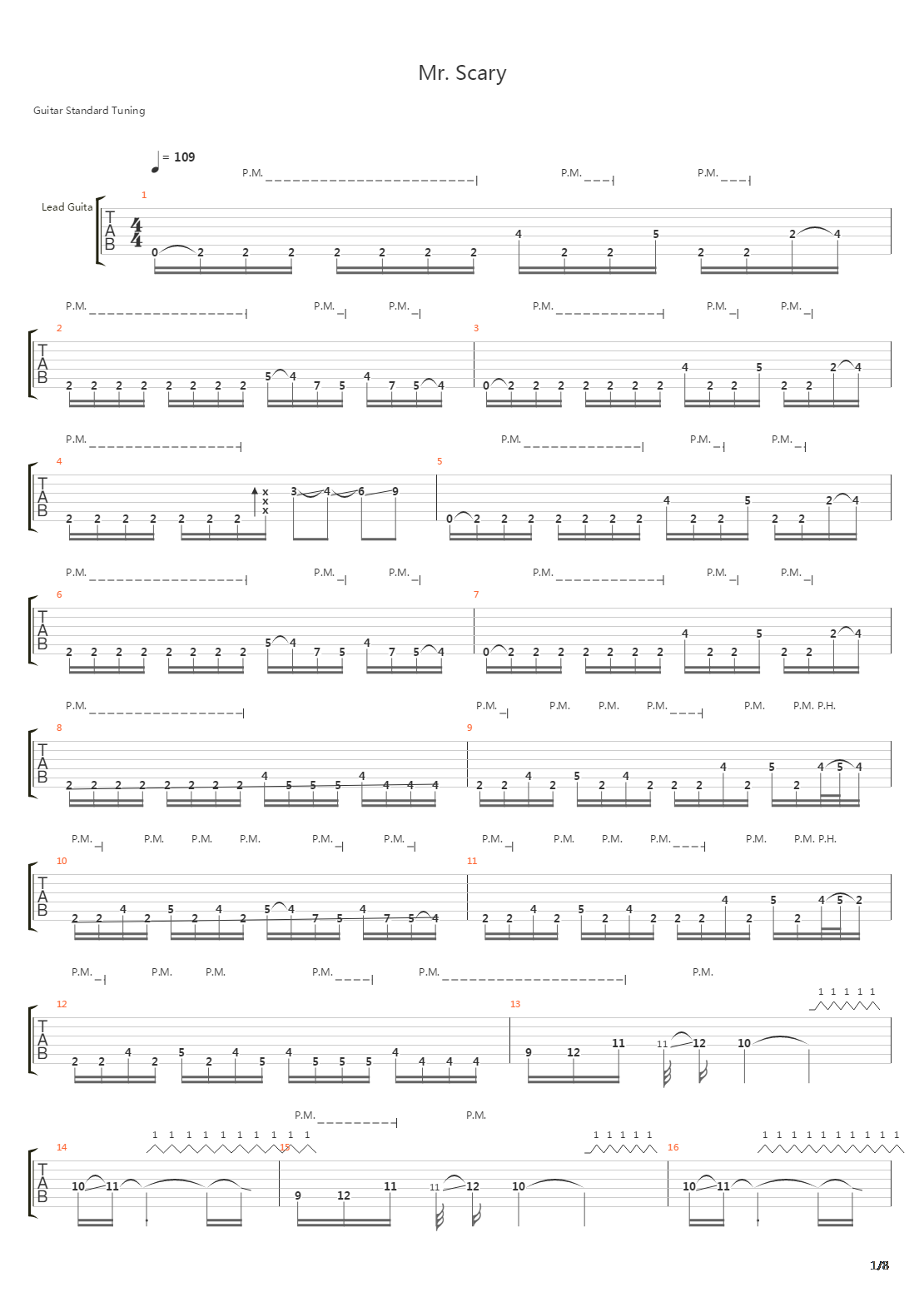 Mr Scary吉他谱