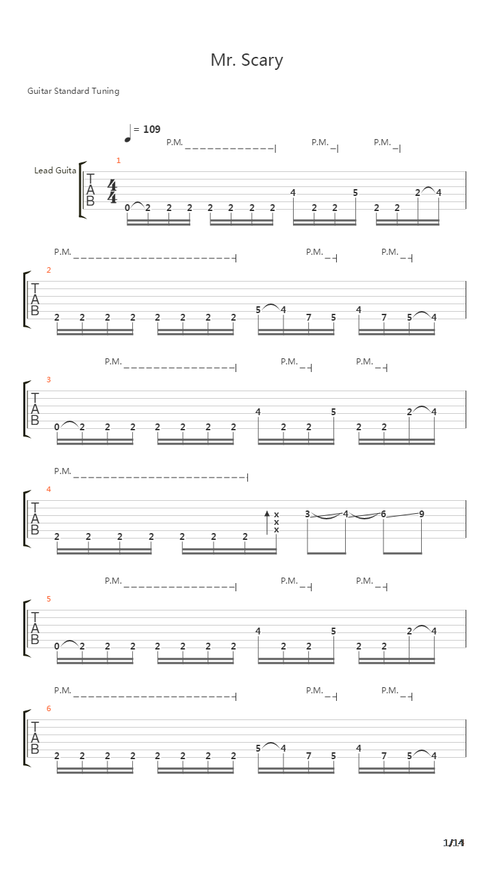 Mr Scary吉他谱